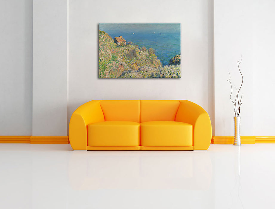 Claude Monet - Die Hütte des Zollwächters Leinwandbild im Wohnzimmer Rechteckig