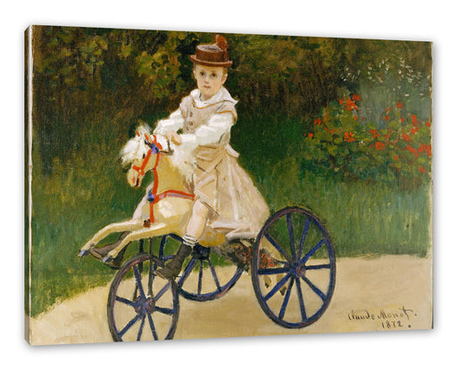 Claude Monet - Jean Monet auf seinem Pferderad Leinwanbild Rechteckig