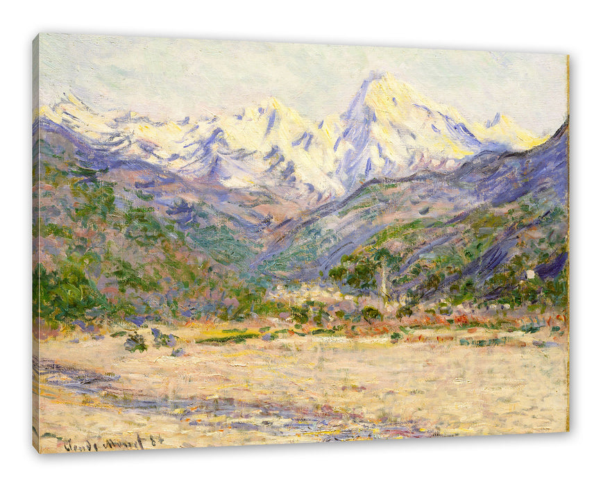 Pixxprint Claude Monet - Das Tal der Nervia, Leinwandbild