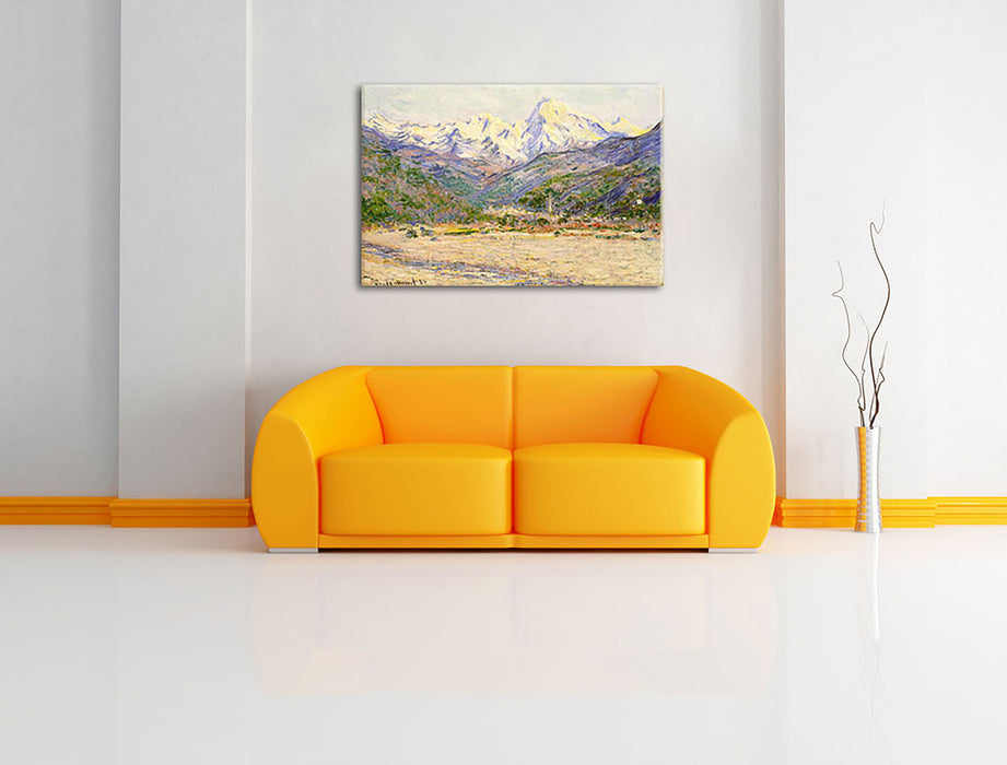Claude Monet - Das Tal der Nervia Leinwandbild im Wohnzimmer Rechteckig