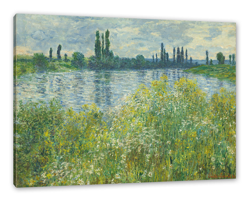 Pixxprint Claude Monet - Île aux Fleurs bei Vétheuil, Leinwandbild