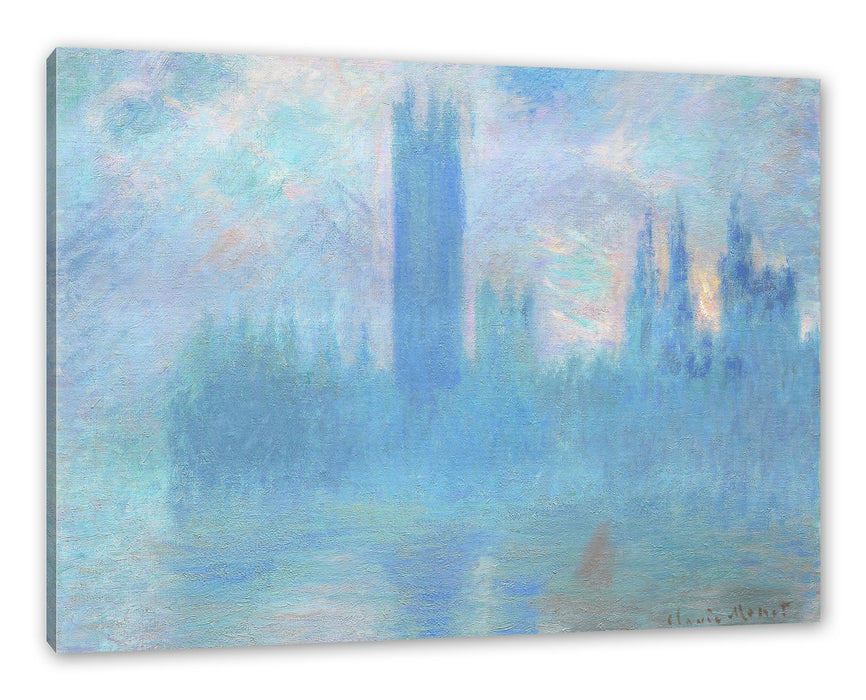 Pixxprint Claude Monet - Das Parlament von London, Leinwandbild