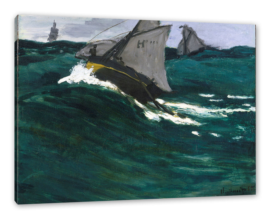 Pixxprint Claude Monet - Die grüne Welle, Leinwandbild