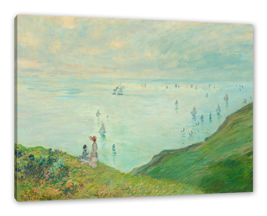 Pixxprint Claude Monet - Klippen bei Pourville, Leinwandbild