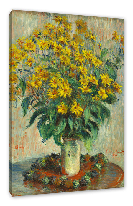 Pixxprint Claude Monet - Topinambur Blumen, Leinwandbild