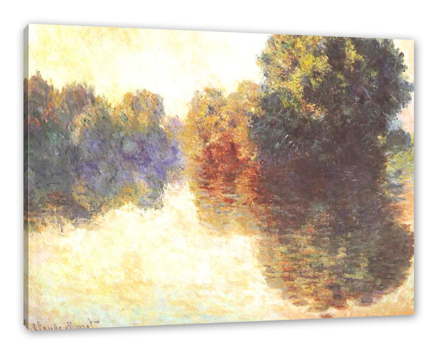 Pixxprint Claude Monet - Die Seine bei Giverny, Leinwandbild