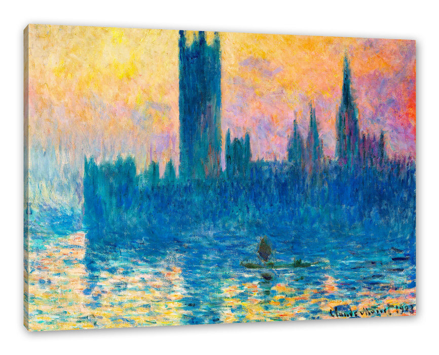 Pixxprint Claude Monet - The Houses of Parliament, Leinwandbild