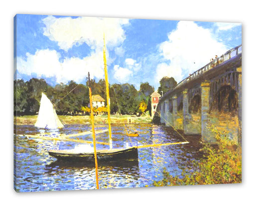 Claude Monet - Die Brücke bei Argenteuil Leinwanbild Rechteckig