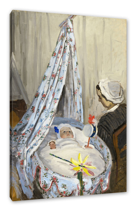 Pixxprint Claude Monet - Die Wiege - Camille mit Jean dem Sohn, Leinwandbild