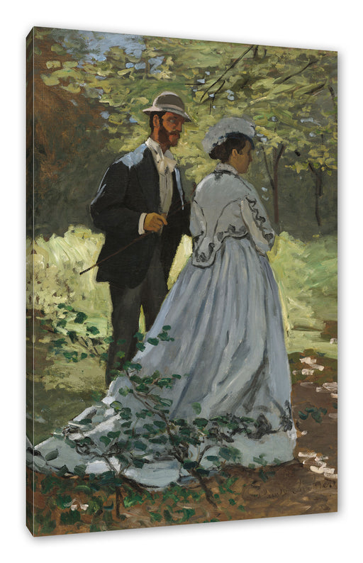Claude Monet - Bazille und Camille Studie für Déjeun Leinwanbild Rechteckig