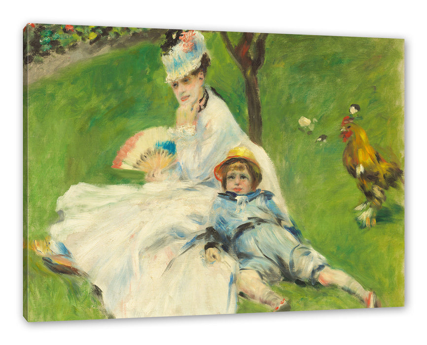 Pixxprint Claude Monet - Madame Monet mit ihrem Sohn, Leinwandbild