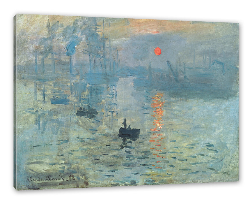 Pixxprint Claude Monet - Impression Sonnenaufgang, Leinwandbild