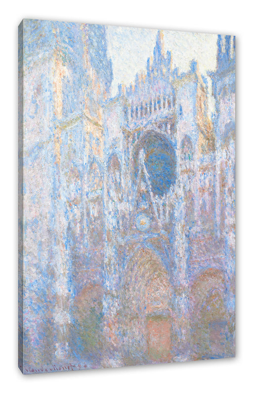 Claude Monet - Das Tor der Kathedrale von Rouen im Mo Leinwanbild Rechteckig