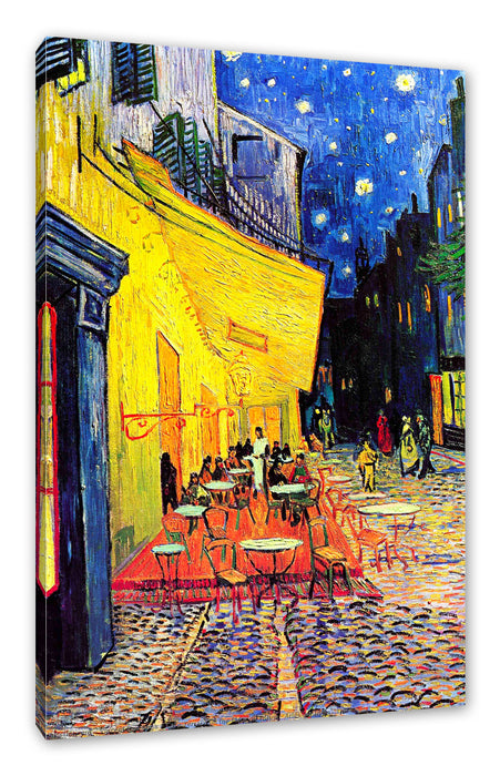 Pixxprint Vincent Van Gogh - Nachtcafé Nachts vor dem Café, Leinwandbild