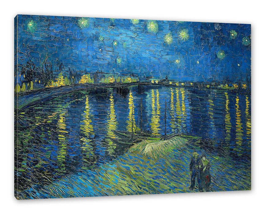 Pixxprint Vincent Van Gogh - Sternennacht über die Rhône, Leinwandbild