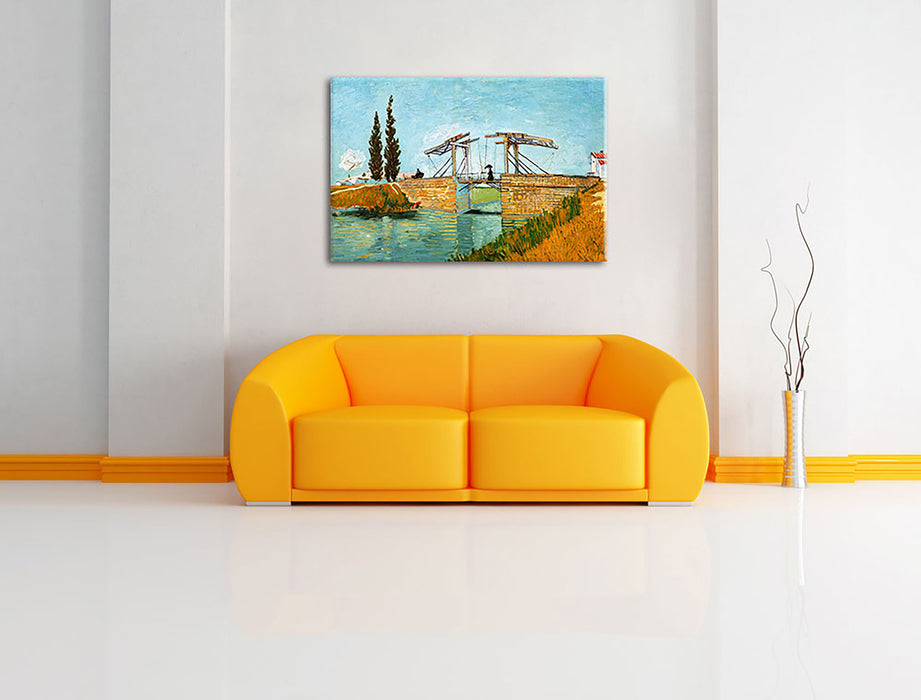 Vincent Van Gogh - Brücke von Langlois Leinwandbild im Wohnzimmer Rechteckig