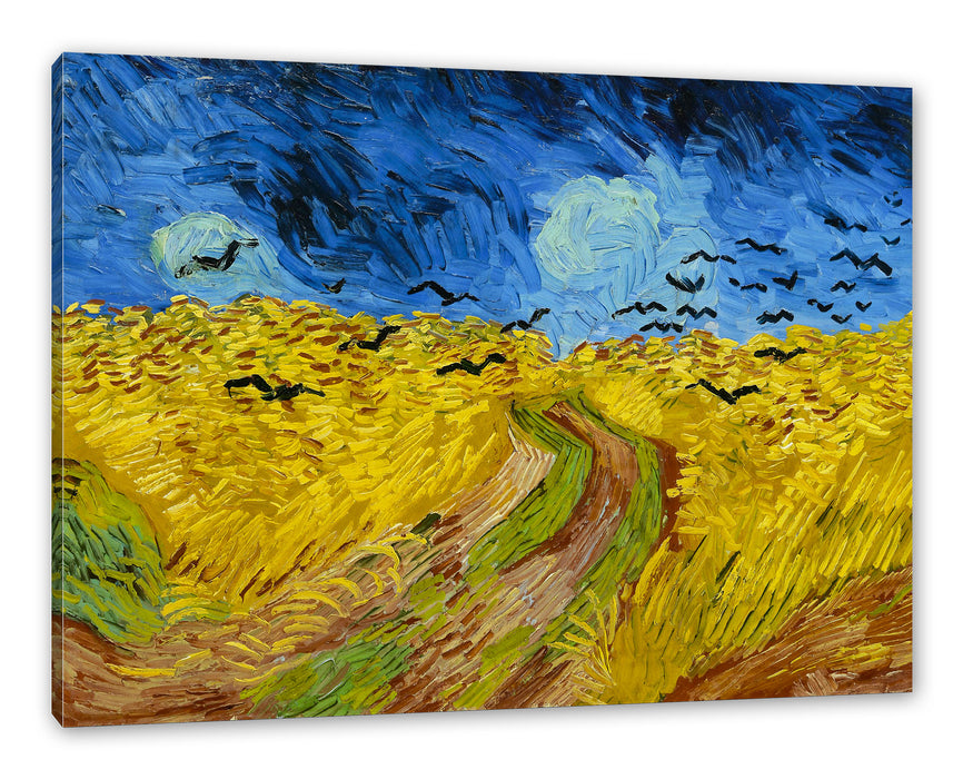 Pixxprint Vincent Van Gogh - Weizenfeld mit Krähen, Leinwandbild