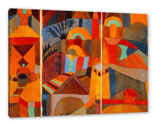 Paul Klee - Tempelgärten Leinwanbild Rechteckig