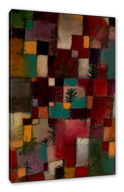 Paul Klee - Rotgrüne und Violett-gelbe Rhythmen Leinwanbild Rechteckig