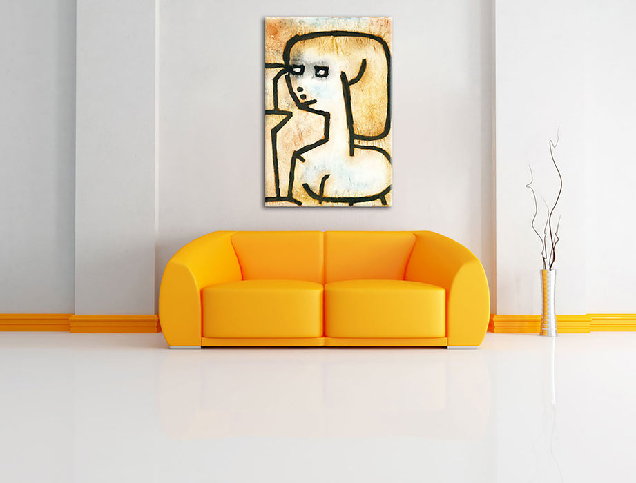 Paul Klee - Mädchen in Trauer Leinwandbild im Wohnzimmer Rechteckig
