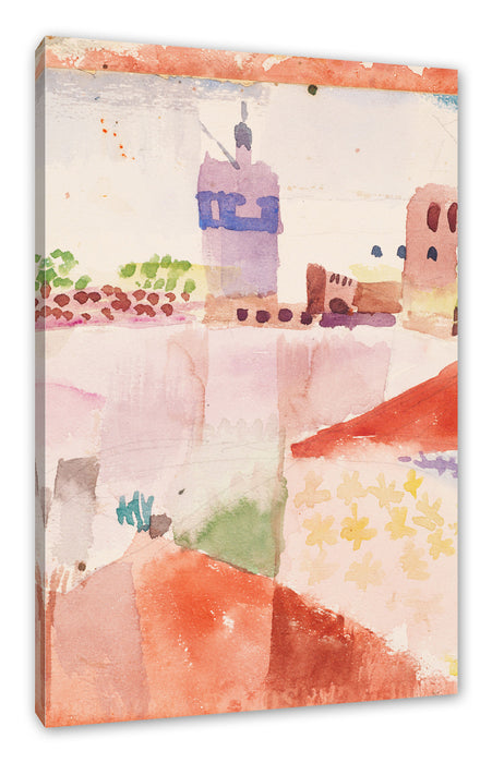 Pixxprint Paul Klee - Hammamet Tunesien und ihre Moschee, Leinwandbild