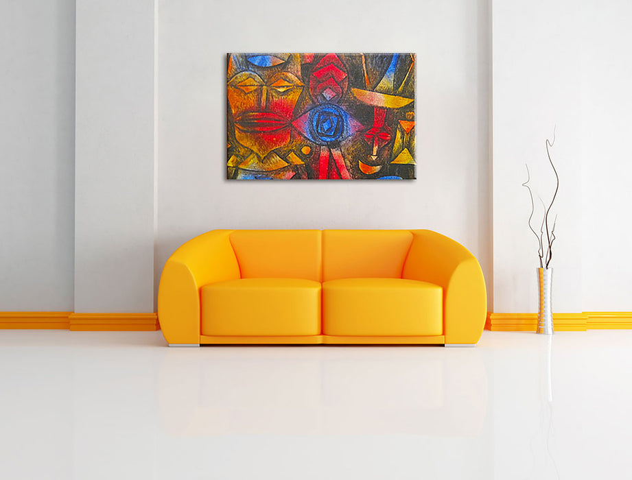 Paul Klee - Figurinen Sammlung Leinwandbild im Wohnzimmer Rechteckig