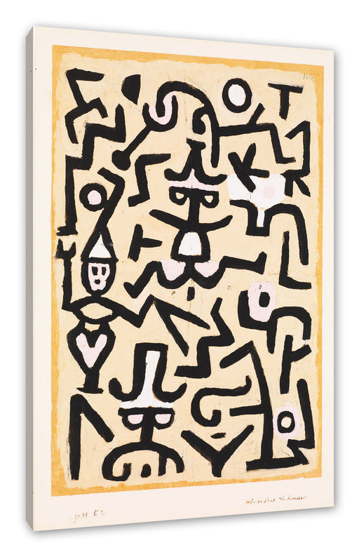 Paul Klee - Das Flugblatt des Komödianten Leinwanbild Rechteckig