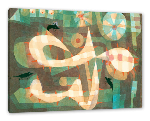 Paul Klee - Die Stachelschlinge mit den Mäusen Leinwanbild Rechteckig