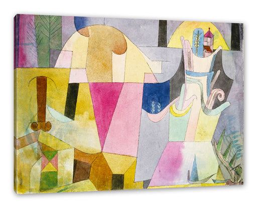 Paul Klee - Schwarze Säulen in der Landschaft Leinwanbild Rechteckig