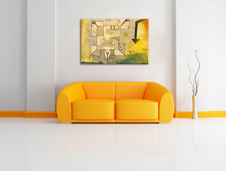 Paul Klee - Abstürzender Vogel Leinwandbild im Wohnzimmer Rechteckig