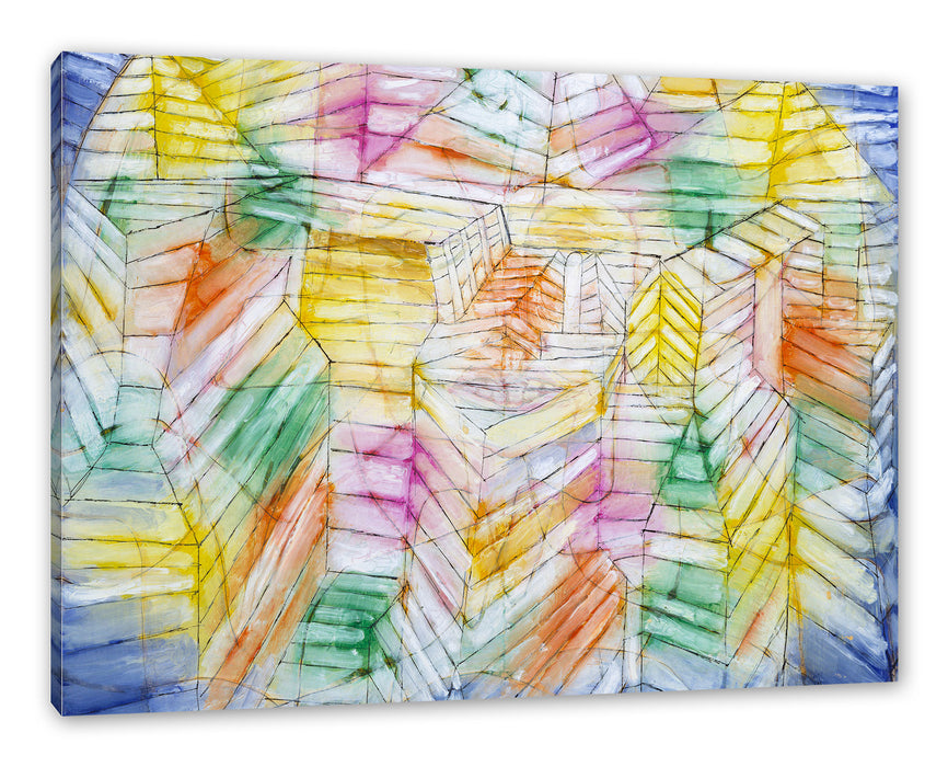 Pixxprint Paul Klee - Bühnen Gebirge Konstruktion, Leinwandbild