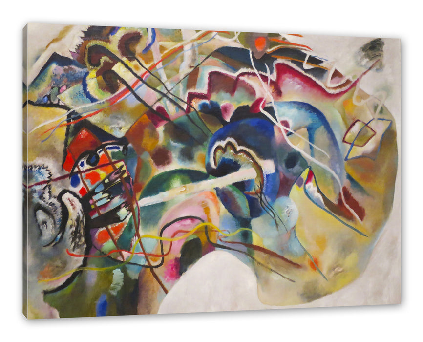 Pixxprint Wassily Kandinsky - Bild mit weißem Rand, Leinwandbild