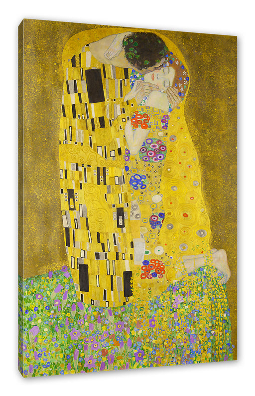 Gustav Klimt - Der Kuss Leinwanbild Rechteckig