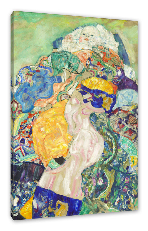 Gustav Klimt - Baby Wiege Leinwanbild Rechteckig