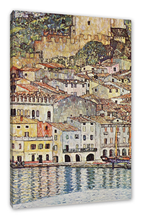 Pixxprint Gustav Klimt - Malcesine am Gardasee, Leinwandbild