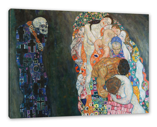 Gustav Klimt - Tod und Leben- Leinwanbild Rechteckig