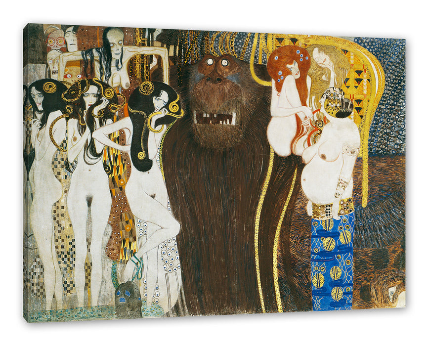 Pixxprint Gustav Klimt - Beethovenfries, Leinwandbild