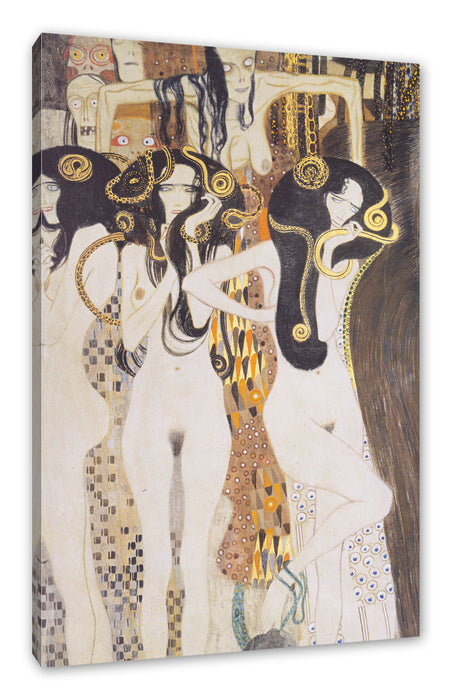 Pixxprint Gustav Klimt - Beethovenfrieslinker Teil, Leinwandbild