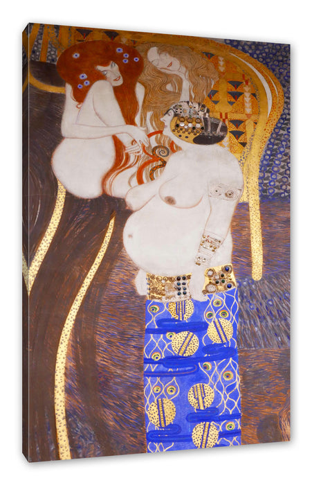 Pixxprint Gustav Klimt - Beethovenfriesrechter Teil, Leinwandbild