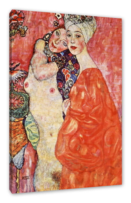 Pixxprint Gustav Klimt - Die Freundinnen, Leinwandbild