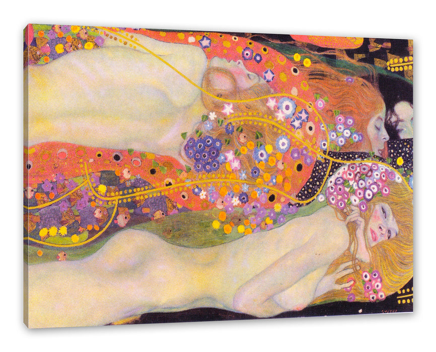 Pixxprint Gustav Klimt - Wasserschlangen II, Leinwandbild