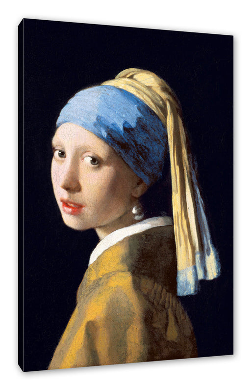 Johannes Vermeer - Mädchen mit dem Perlenohrring Leinwanbild Rechteckig