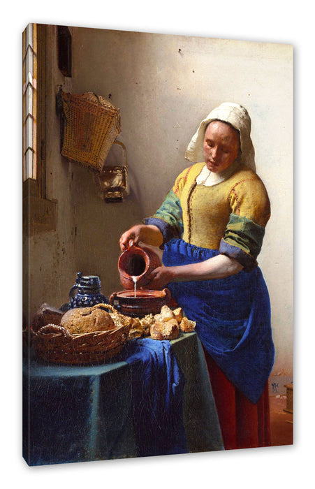 Pixxprint Johannes Vermeer - Das Milchmädchen, Leinwandbild