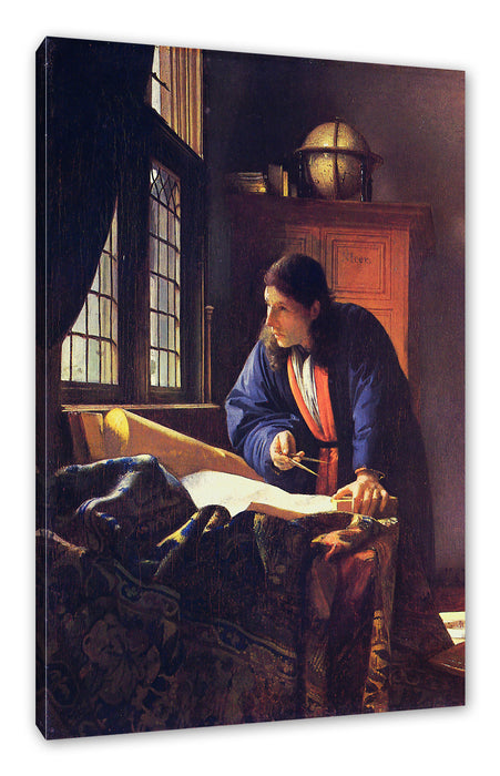 Pixxprint Johannes Vermeer - Der Geograph, Leinwandbild