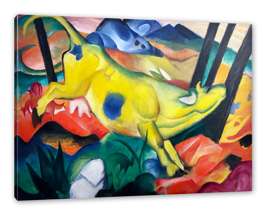 Pixxprint Franz Marc - Gelbe Kuh, Leinwandbild