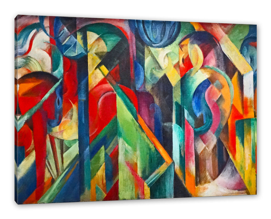 Franz Marc - Stallungen Leinwanbild Rechteckig