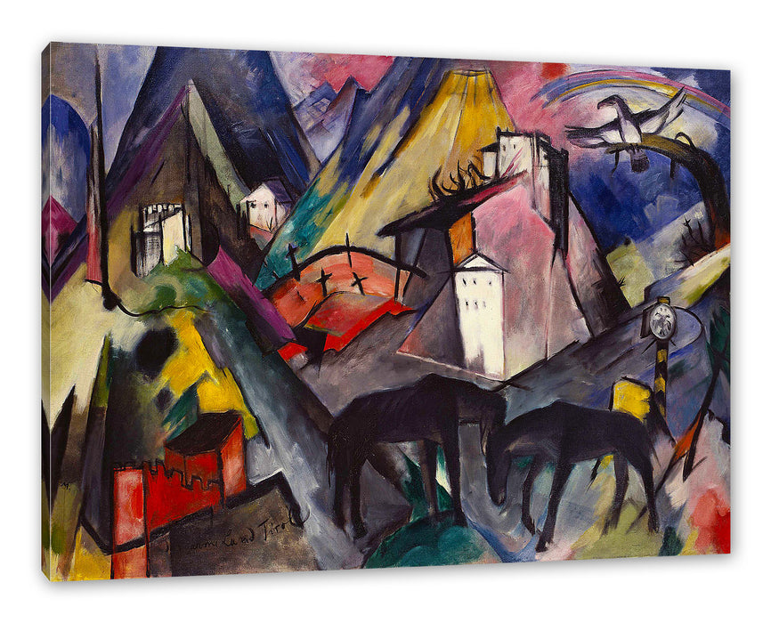 Pixxprint Franz Marc - Das arme Land Tirol, Leinwandbild