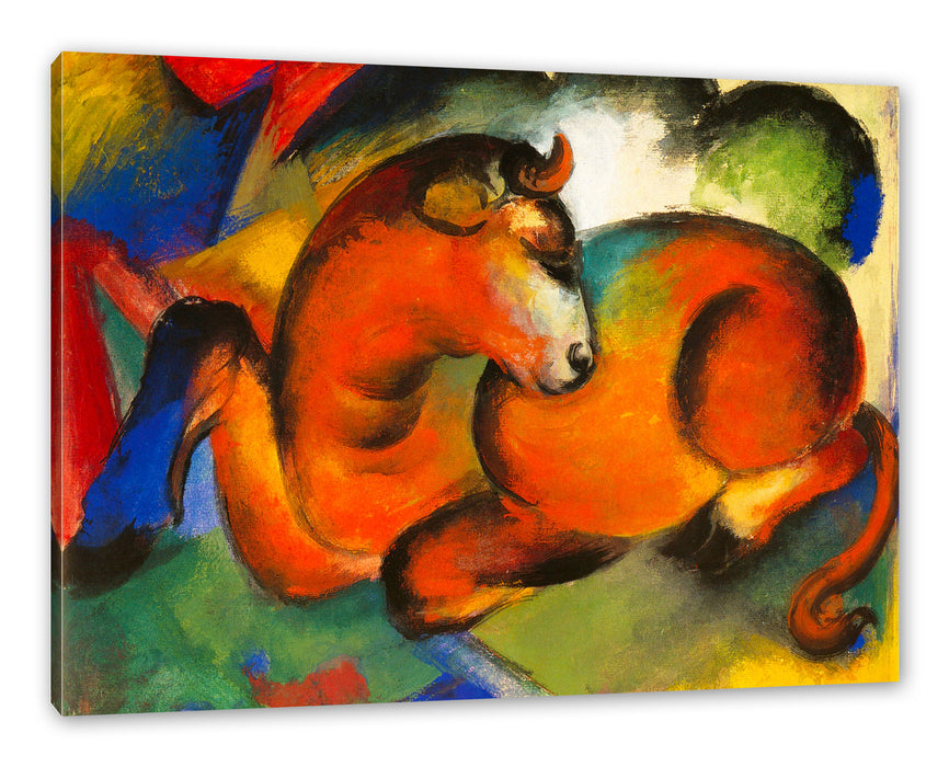 Pixxprint Franz Marc - Roter Stier, Leinwandbild