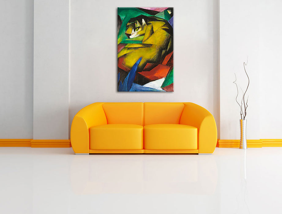 Franz Marc - Der Tiger Leinwandbild im Wohnzimmer Rechteckig