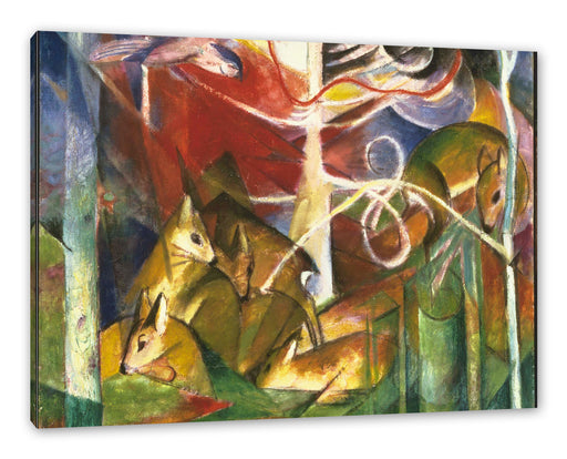 Franz Marc - Rehe im Wald I Leinwanbild Rechteckig